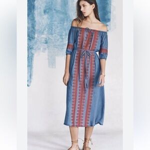 Madewell Embroidered Indigo Mercado Dress